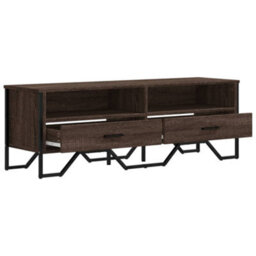 Berkfield Modern Tv Cabinet Brown Oak 122X34X41 Cm Engineered Wood - thumbnail 7