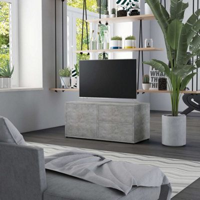 Vidaxl Tv Cabinet Concrete Grey 80X34X36 Cm Engineered Wood - image 1