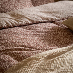 Yard Perrie Leaf Muslin 100% Cotton Duvet Sets, Cinnamon, Single - thumbnail 6