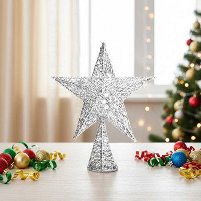 Darphe Large Silver Christmas Tree Topper Star Ornament, 30Cm W X 40Cm H - image 1