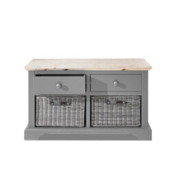 Statement Furniture Florence Storage Bench With 2 Drawers And 2 Baskets - Dove Grey - thumbnail 3