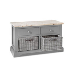 Statement Furniture Florence Storage Bench With 2 Drawers And 2 Baskets - Dove Grey - thumbnail 5