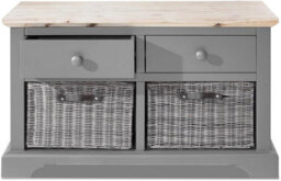 Statement Furniture Florence Storage Bench With 2 Drawers And 2 Baskets - Dove Grey