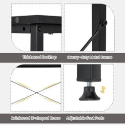 Gainoom L-Shaped Black Computer Desk Reversible Corner Desk W/adjustable Shelf - thumbnail 6