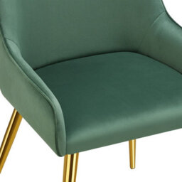 Tectake Set Of 4 Dining Chair Avane - Velvet Look, Padded Armchair, High Backrest And Armrests  - Green - thumbnail 9