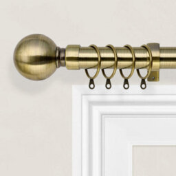 Ameha Plain Metal Ball Extendable Curtain Pole Adjustable Curtain Rod,60 mm Finials,rings,brackets(160-300Cm, Antique Brass) - thumbnail 7