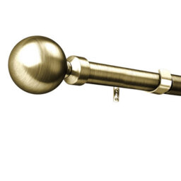 Ameha Plain Metal Ball Extendable Curtain Pole Adjustable Curtain Rod,60 mm Finials,rings,brackets(160-300Cm, Antique Brass) - thumbnail 4