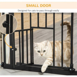 Extra Tall Dog Gate With Cat Door Auto Close For Stairs 74-101 Cm Wide - thumbnail 3