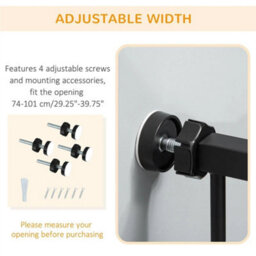 Extra Tall Dog Gate With Cat Door Auto Close For Stairs 74-101 Cm Wide - thumbnail 7