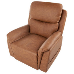 Beliani Electric Recliner Chair Glorie With Massage Faux Leather Brown - thumbnail 6