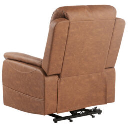 Beliani Electric Recliner Chair Glorie With Massage Faux Leather Brown - thumbnail 7
