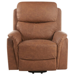 Beliani Electric Recliner Chair Glorie With Massage Faux Leather Brown - thumbnail 5