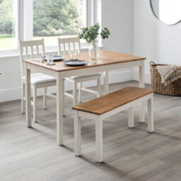 Julian Bowen Coxmoor 2 Seater Bench - Ivory & Oak - thumbnail 4