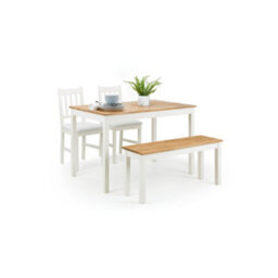 Julian Bowen Coxmoor 2 Seater Bench - Ivory & Oak - thumbnail 8