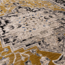Gold Luxurious Traditional Bordered Easy To Clean Rug For Living Room Bedroom & Dining Room-240Cm X 330Cm - thumbnail 2