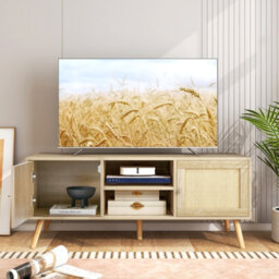 "Costway Tv Stand For Tvs Up To 55"" Rattan Media Console Table" - thumbnail 7