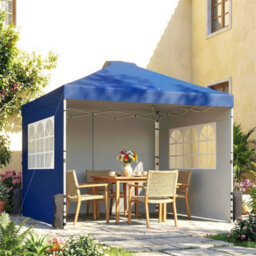 Pop Up Gazebo Waterproof Height Adjustable 3 X 3 (M) Dark Blue - thumbnail 3