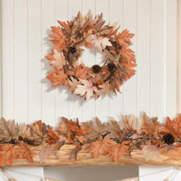 Amorly 6 Ft Lighted Fall Garland, Artificial Thanksgiving Autumn Mantel Decor With 30 Warm Led Lights, Fireplace & Tabletop Decoration - thumbnail 4