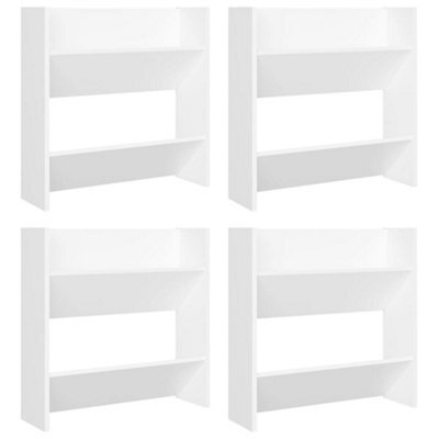 Berkfield Modern Wall Shoe Cabinets 4 Pcs White 60X18X60 Cm Engineered Wood - image 1