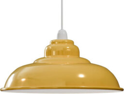 Retro Ceiling Pendant Lamp Shade Yellow Metal Easyfit Light Shade 32 Cm Width 13.5 Cm H Living Room Bed Room Kitchen Office - thumbnail 6