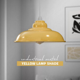 Retro Ceiling Pendant Lamp Shade Yellow Metal Easyfit Light Shade 32 Cm Width 13.5 Cm H Living Room Bed Room Kitchen Office - thumbnail 5