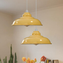 Retro Ceiling Pendant Lamp Shade Yellow Metal Easyfit Light Shade 32 Cm Width 13.5 Cm H Living Room Bed Room Kitchen Office - thumbnail 4