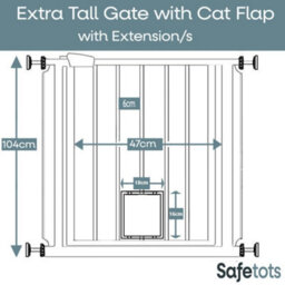 Bettacare Pet Gate With Lockable Cat Flap, 87.9Cm - 95.5Cm, Slate Grey, 104Cm In Height - thumbnail 3