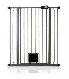 Bettacare Pet Gate With Lockable Cat Flap, 87.9Cm - 95.5Cm, Slate Grey, 104Cm In Height - thumbnail 1
