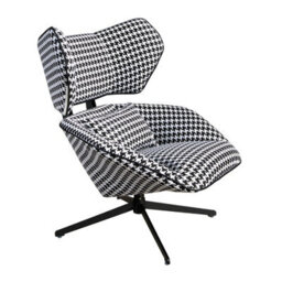 Angel Cerda Stylish Black And White Swivel Armchair For Modern Living Spaces