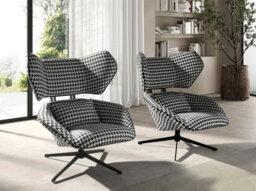 Angel Cerda Stylish Black And White Swivel Armchair For Modern Living Spaces - thumbnail 2