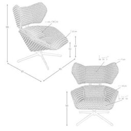 Angel Cerda Stylish Black And White Swivel Armchair For Modern Living Spaces - thumbnail 7