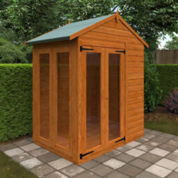 Buttercup Farm 4X6 Flex Apex Full Pane Summerhouse 12mm Flex - L123.8 X W175 X H23.32 Cm - Solid Wood/softwood/pine - Burnt Orange - thumbnail 3