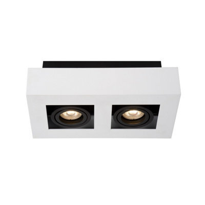 Lucide Xirax Modern Ceiling Spotlight - Led Dim To Warm - Gu10 - 2X5W 2200K/3000K - White - image 1