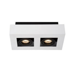Lucide Xirax Modern Ceiling Spotlight - Led Dim To Warm - Gu10 - 2X5W 2200K/3000K - White - thumbnail 1