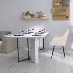 Simpa 2Pc Cream Velvet Modern Contemporary Tub Accent Dining Chairs - thumbnail 8