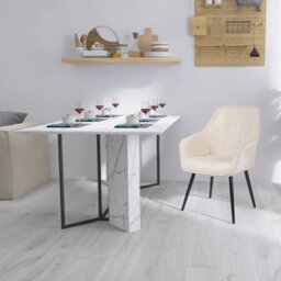 Simpa 2Pc Cream Velvet Modern Contemporary Tub Accent Dining Chairs - thumbnail 7