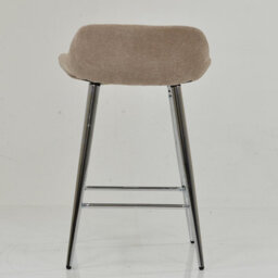 Lakeland Furniture Jenrick Fawn Brown Fabric Chrome Fixed Leg Base Bar Stool - thumbnail 6