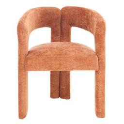 Living And Home Orange Chenille Upholstered Accent Chair - thumbnail 2