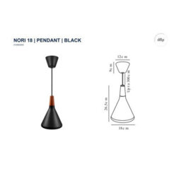Nordlux Dftp Nori 18 Indoor Dining Living Kitchen Hallway Pendant In Black (Diam) 18Cm - thumbnail 7