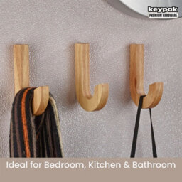 Keypak Coat Hooks Pine Decorative Wooden Hooks - Set Of 3 Screw-In Wall Hangers - 125mm X 17mm - Nordic Coat & Towel Hook - thumbnail 5