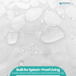 Neel Blue 3D Effect Pebbles Printed Pvc Clear Shower Curtains, 180Cm X 200Cm - thumbnail 9