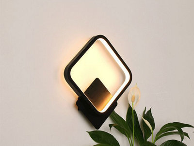 Led Wall Lamp Bedroom Light Nordic Modern Black Aluminum 25X30Cm - image 1