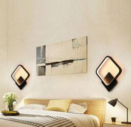 Led Wall Lamp Bedroom Light Nordic Modern Black Aluminum 25X30Cm - thumbnail 3