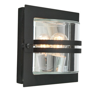 Elstead Bern 1 Light Outdoor Flush Wall Light Black Ip65, E27 - image 1