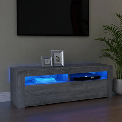 Berkfield Tv Cabinet With Led Lights Grey Sonoma 120X35X40 Cm - image 1