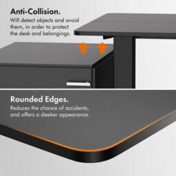 Vonhaus Electric Standing Desk, Height Adjustable Sit Stand Desk, 3 Height Preset Technology, 120X60Cm, Black Desktop & Frame - thumbnail 7