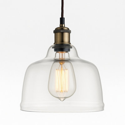 CGC Lighting Cgc Honey Clear Glass Dome Diner Lampshade - image 1