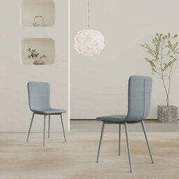 Urbn-Living Urbnliving Modern Dining Chairs Padded Scoop Back Chunky Weave Fabric Metal Legs Set Of 6 - thumbnail 3