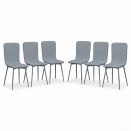 Urbn-Living Urbnliving Modern Dining Chairs Padded Scoop Back Chunky Weave Fabric Metal Legs Set Of 6