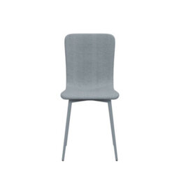 Urbn-Living Urbnliving Modern Dining Chairs Padded Scoop Back Chunky Weave Fabric Metal Legs Set Of 6 - thumbnail 6